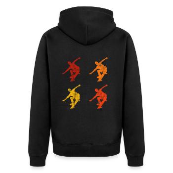 Skateboarder Skateboard Skater Skate Skateing - Unisex Premium Organic Zip Hoodie - black - Back - Nico (187cm)