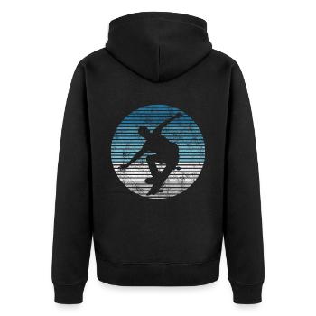 Skateboarder Skateboard Skater Skate Skateing - Unisex Premium Organic Zip Hoodie - black - Back - Nico (187cm)