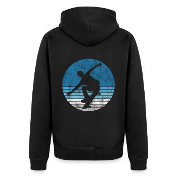 Skateboarder Skateboard Skater Skate Skateing - Unisex Premium Organic Zip Hoodie - black - Back - Nico (187cm)