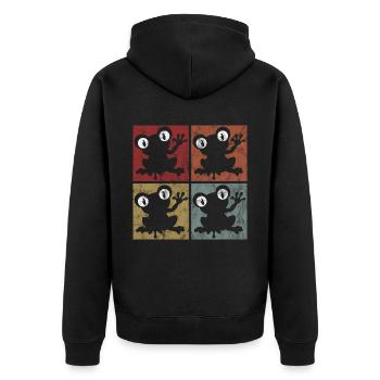 Frosch Frösche Geschenk für Kinder Lustig Witzig - Unisex Premium Bio Zip Hoodie - Schwarz - Hinten - Nico (187cm)