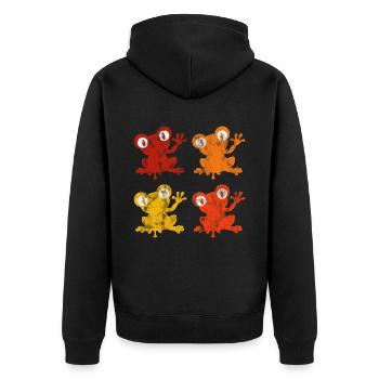 Frog Frogs Gift for Kids Funny Funny - Unisex Premium Organic Zip Hoodie - black - Back - Nico (187cm)