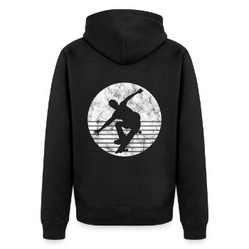 Skateboarder Skateboard Skater Skate Skateing - Unisex Premium Organic Zip Hoodie - black - Back - Nico (187cm)