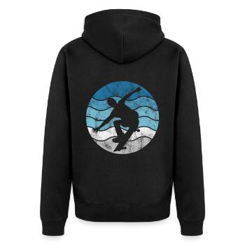 Skateboarder Skateboard Skater Skate Skateing - Unisex Premium Organic Zip Hoodie - black - Back - Nico (187cm)