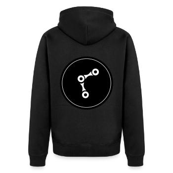 Bicycle Cycling Chain - Unisex Premium Organic Zip Hoodie - black - Back - Nico (187cm)