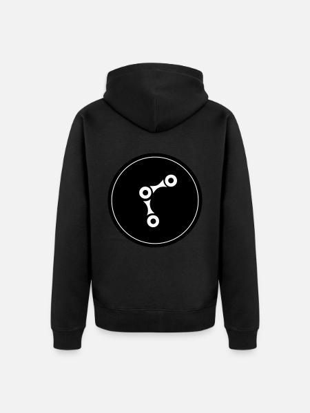 Bicycle Cycling Chain - Unisex Premium Organic Zip Hoodie - black