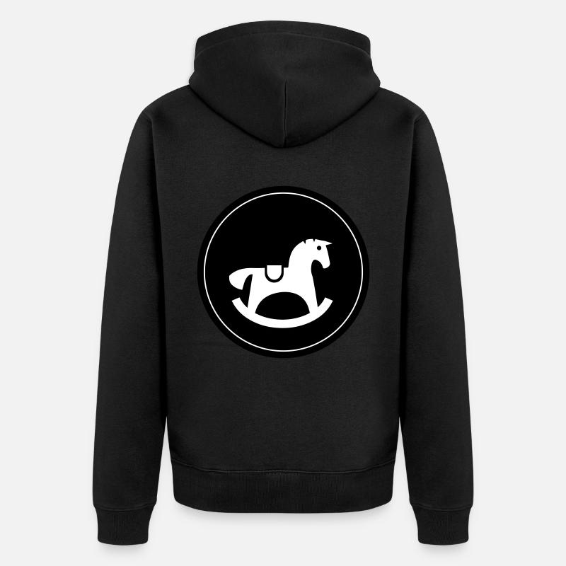Cheval à bascule Jouet Bébé - Veste à capuche bio Premium Unisexe - noir