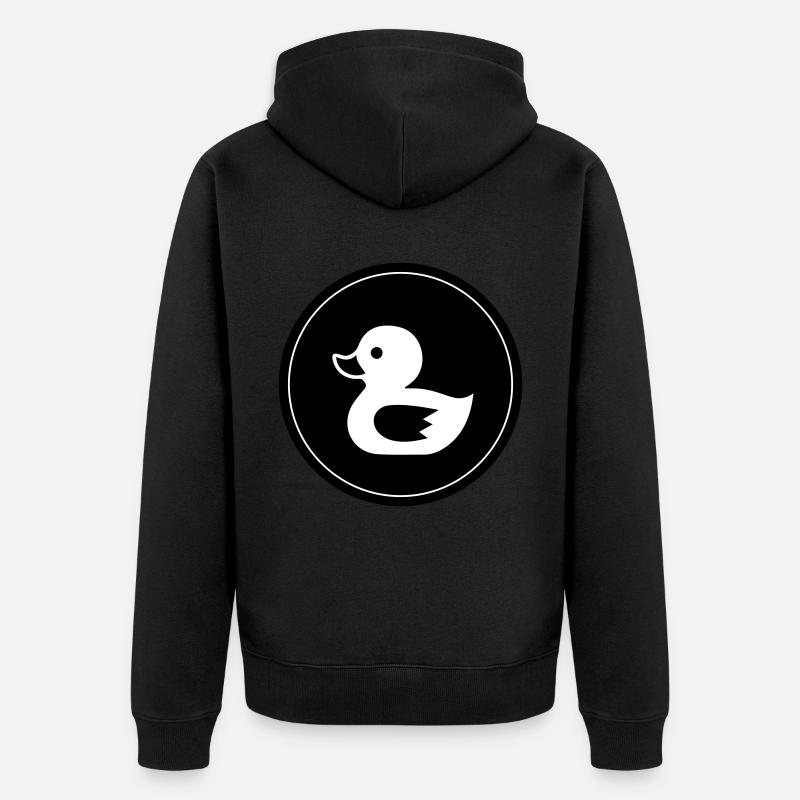 Icône de canard - Veste à capuche bio Premium Unisexe - noir