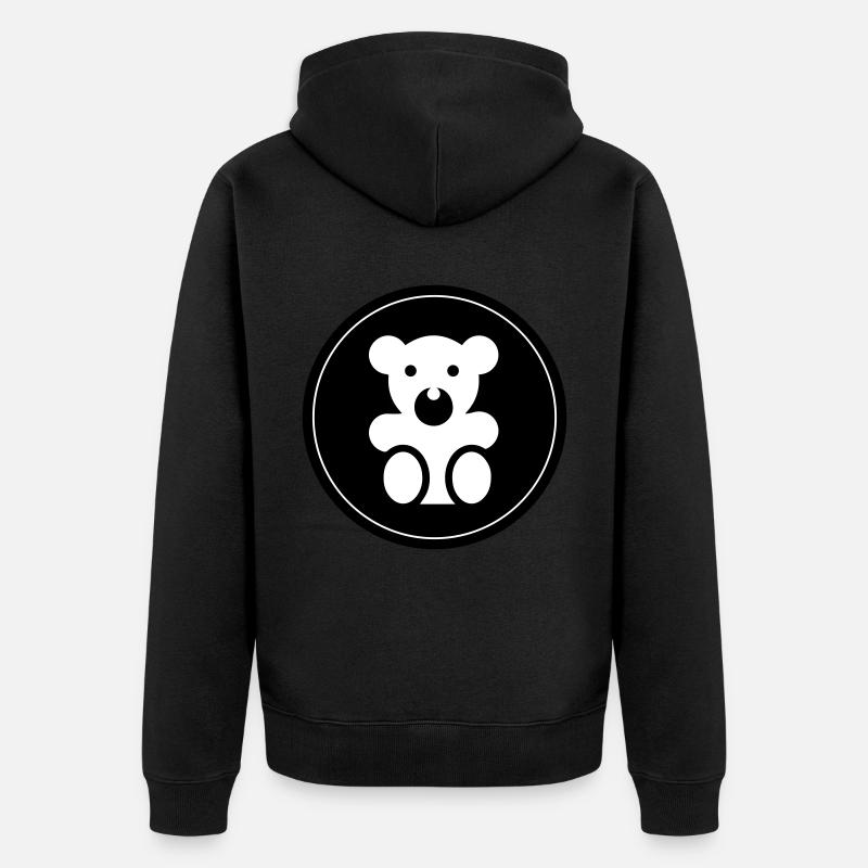 Ours en peluche bébé ours - Veste à capuche bio Premium Unisexe - noir