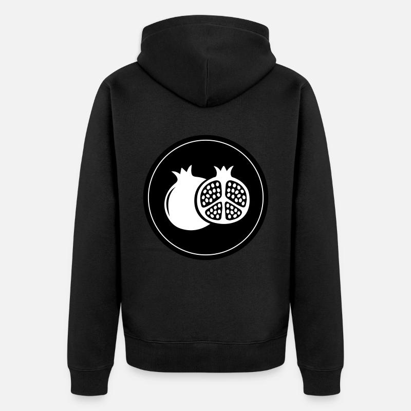 Granatapfel Symbol - Unisex Premium Bio Zip Hoodie - Schwarz