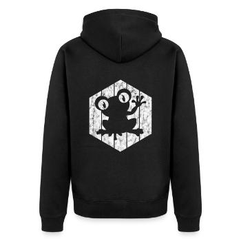 Frog Frogs Gift for Kids Funny Funny - Unisex Premium Organic Zip Hoodie - black - Back - Nico (187cm)