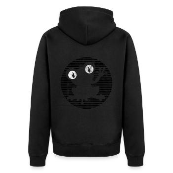 Frosch Frösche Geschenk für Kinder Lustig Witzig - Unisex Premium Bio Zip Hoodie - Schwarz - Hinten - Nico (187cm)