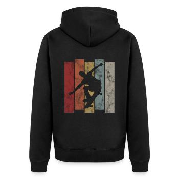 Skateboarder Skateboard Skater Skate Skateing - Veste à capuche bio Premium Unisexe - noir - Dos - Nico (187cm)