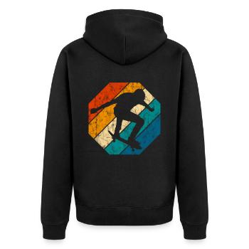 Skateboarder Skateboard Skater Skate Skateing - Veste à capuche bio Premium Unisexe - noir - Dos - Nico (187cm)