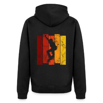 Skateboarder Skateboard Skater Skate Skateing - Unisex Premium Organic Zip Hoodie - black - Back - Nico (187cm)