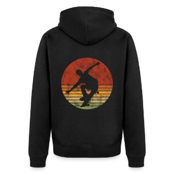 Skateboarder Skateboard Skater Skate Skateing - Veste à capuche bio Premium Unisexe - noir - Dos - Nico (187cm)