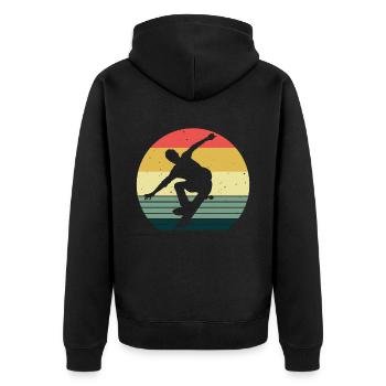 Skateboarder Skateboard Skater Skate Skateing - Unisex Premium Organic Zip Hoodie - black - Back - Nico (187cm)