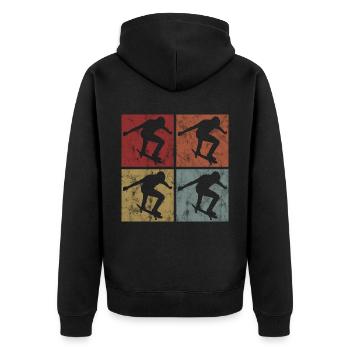 Skateboarder Skateboard Skater Skate Skateing - Veste à capuche bio Premium Unisexe - noir - Dos - Nico (187cm)