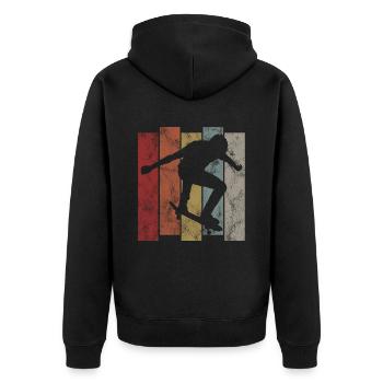 Skateboarder Skateboard Skater Skate Skateing - Veste à capuche bio Premium Unisexe - noir - Dos - Nico (187cm)