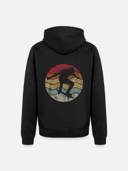 Skateboarder Skateboard Skater Skate Skateing - Unisex Premium Organic Zip Hoodie - black