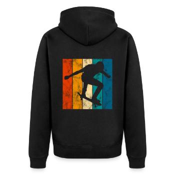 Skateboarder Skateboard Skater Skate Skateing - Veste à capuche bio Premium Unisexe - noir - Dos - Nico (187cm)