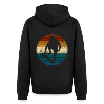 Skateboarder Skateboard Skater Skate Skateing - Unisex Premium Bio Zip Hoodie - Schwarz - Hinten - Nico (187cm)