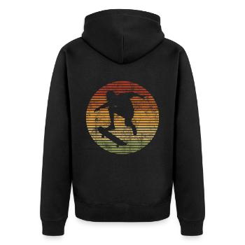 Skateboarder Skateboard Skater Skate Skateing - Unisex Premium Bio Zip Hoodie - Schwarz - Hinten - Nico (187cm)