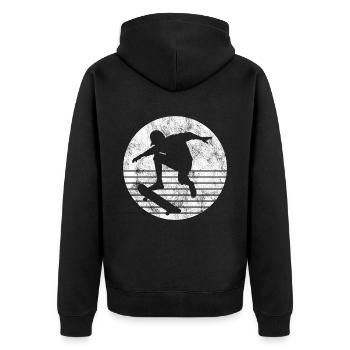 Skateboarder Skateboard Skater Skate Skateing - Unisex Premium Organic Zip Hoodie - black - Back - Nico (187cm)