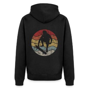 Skateboarder Skateboard Skater Skate Skateing - Unisex Premium Bio Zip Hoodie - Schwarz - Hinten - Nico (187cm)