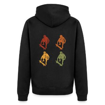 Skateboarder Skateboard Skater Skate Skateing - Veste à capuche bio Premium Unisexe - noir - Dos - Nico (187cm)