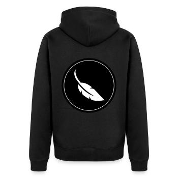 Cercle de symboles de stylo - Veste à capuche bio Premium Unisexe - noir - Dos - Nico (187cm)