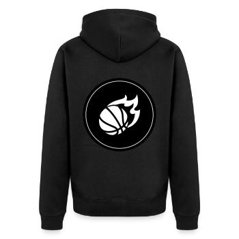 Basketball symbol Kreis - Unisex Premium Bio Zip Hoodie - Schwarz - Hinten - Nico (187cm)