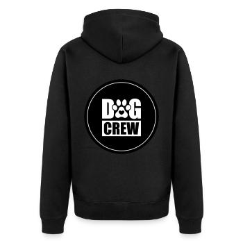 Dog Crew Kreis - Unisex Premium Bio Zip Hoodie - Schwarz - Hinten - Nico (187cm)