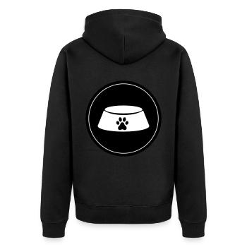 Napf Dog Circle - Unisex Premium Organic Zip Hoodie - black - Back - Nico (187cm)