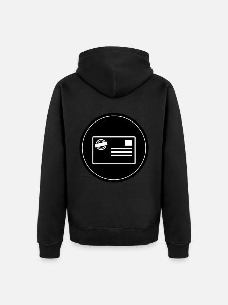 Stamp icon circle - Unisex Premium Organic Zip Hoodie - black