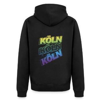Cologne Allemagne City Font Skyline Accueil - Veste à capuche bio Premium Unisexe - noir - Dos - Nico (187cm)