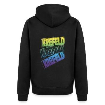 Krefeld Allemagne City Font Skyline Accueil - Veste à capuche bio Premium Unisexe - noir - Dos - Nico (187cm)