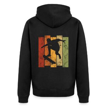 Skateboard Skateboarder Skater Skate Skateing - Veste à capuche bio Premium Unisexe - noir - Dos - Nico (187cm)