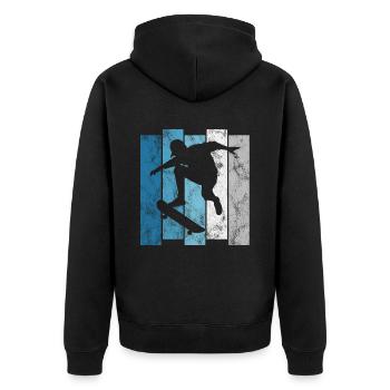 Skateboard Skateboarder Skater Skate Skateing - Veste à capuche bio Premium Unisexe - noir - Dos - Nico (187cm)