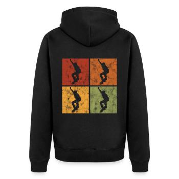 Skateboard Skateboarder Skater Skate Skateing - Veste à capuche bio Premium Unisexe - noir - Dos - Nico (187cm)