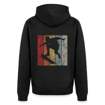 Skateboard Skateboarder Skater Skate Skateing - Veste à capuche bio Premium Unisexe - noir - Dos - Nico (187cm)