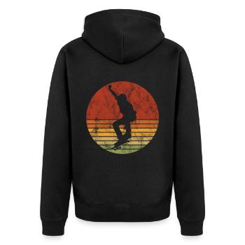 Skateboard Skateboarder Skater Skate Skateing - Veste à capuche bio Premium Unisexe - noir - Dos - Nico (187cm)