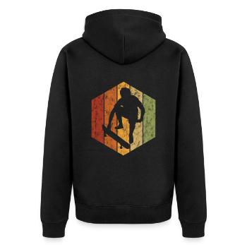 Planche à roulettes Skateur Skateur Skateur Skater Skate Skating - Veste à capuche bio Premium Unisexe - noir - Dos - Nico (187cm)