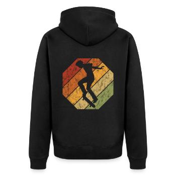 Skateboard Skateboarder Skater Skate Skateing - Veste à capuche bio Premium Unisexe - noir - Dos - Nico (187cm)