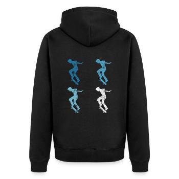 Skateboard Skateboarder Skater Skate Skateing - Unisex Premium Organic Zip Hoodie - black - Back - Nico (187cm)