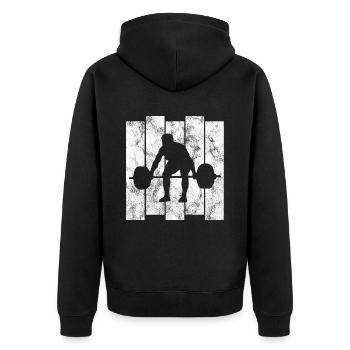 Musculation Musculation GYM Fitnessstudio Retro - Veste à capuche bio Premium Unisexe - noir - Dos - Nico (187cm)