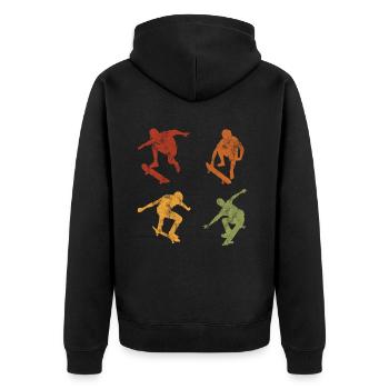 Skateboard Skateboarder Skater Skate Skateing - Veste à capuche bio Premium Unisexe - noir - Dos - Nico (187cm)