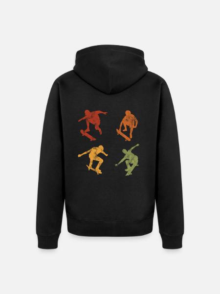 Skateboard Skateboarder Skater Skate Skateing - Premium økologisk unisex-hættejakke - sort