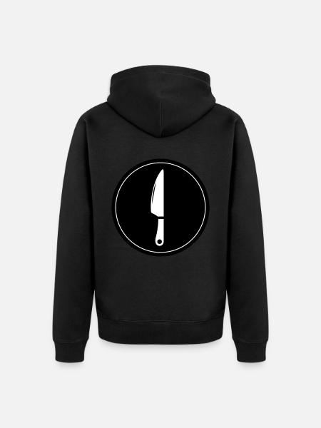 Messer icon - Unisex Premium Bio Zip Hoodie - Schwarz