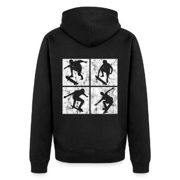 This is My therapy Skateboard Skateboarder Skate - Unisex Premium Organic Zip Hoodie - black - Back - Nico (187cm)