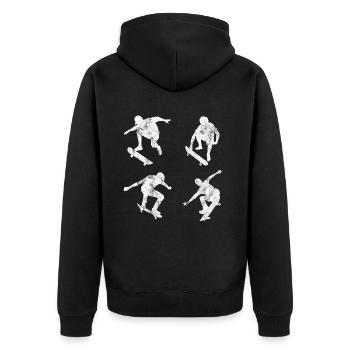 This is My therapy Skateboard Skateboarder Skate - Unisex Premium Organic Zip Hoodie - black - Back - Nico (187cm)